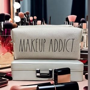 Rae Dunn “Makeup Addict” Cosmetic Bag in Silver